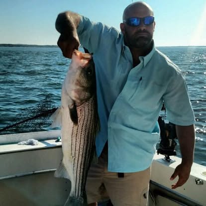 Striped bass on boat