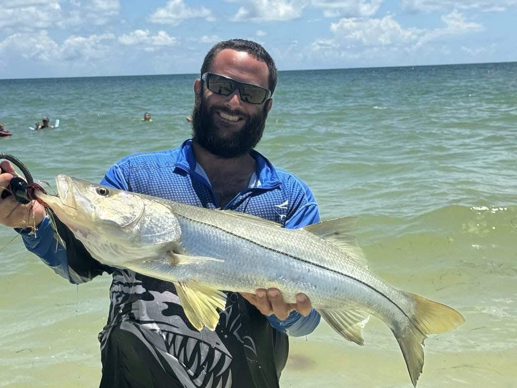 Snook catch, Gulf beach
